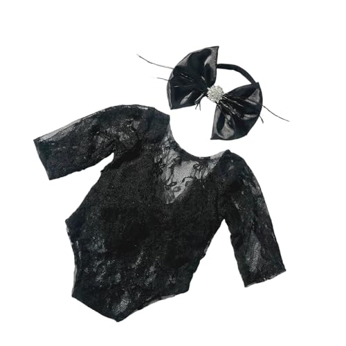YiQinzcxg Säuglingsspitzen Strampler & Stirnband Outfit Einzigartige Kinder Outfit Für Einzigartige Neugeborenenfotografie Sammeln Und Event Neugeborene Fotografie Requisiten von YiQinzcxg