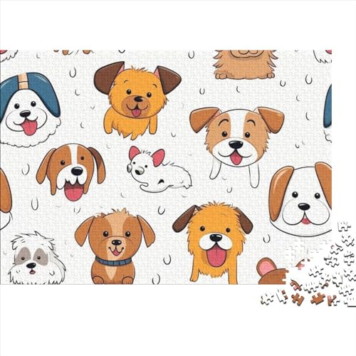 Cartoon Dog 1000 Teile Puzzle Für Kinder Und Erwachsene Ab 14 Jahren Pattern of Cartoon Dog Holzpuzzle Familienspaß Lernspiel 1000pcs (75x50cm) von YiWanLiu