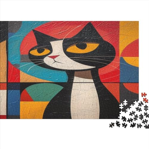 Cat 1000 Teile Puzzle Für Kinder Und Erwachsene Ab 14 Jahren Black Cat Holzpuzzle Herausfordernd Lernspiel 1000pcs (75x50cm) von YiWanLiu
