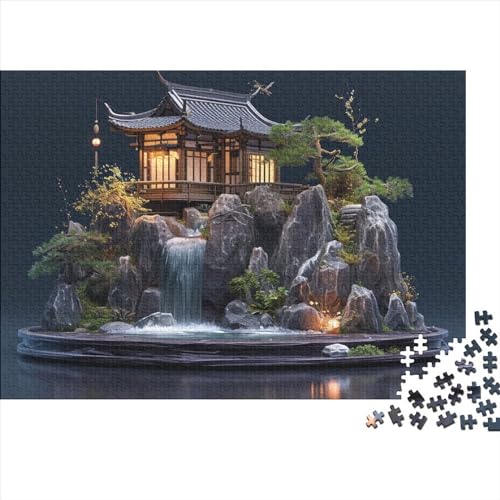 Chinese Garden Courtyard 1000 Teile Puzzle Für Erwachsene Geeignet Oriental Traditional Holzpuzzle Familienspaß Lernspielzeug 1000pcs (75x50cm) von YiWanLiu