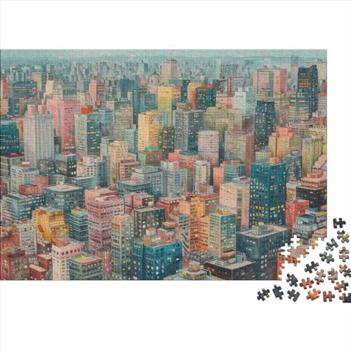 Colorful Buildings 1000 Teile Puzzle Für Erwachsene Colorful Town Holzpuzzle 1000pcs (75x50cm) von YiWanLiu