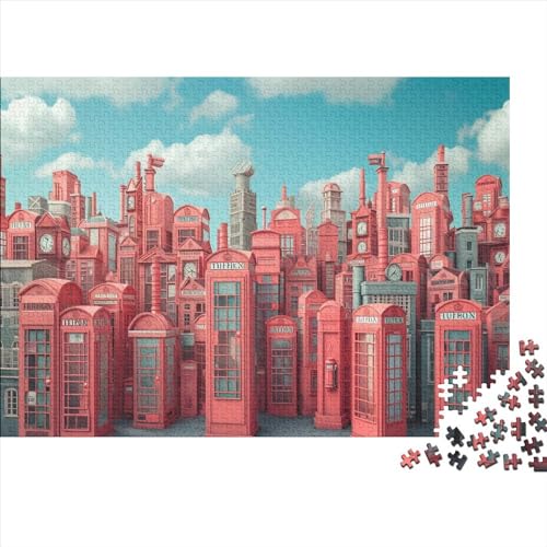Colorful Buildings 300 Teile Puzzle Für Erwachsene Colorful Town Holzpuzzle 300pcs (40x28cm) von YiWanLiu