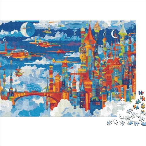 Colorful Buildings 500 Teile Puzzle Für Erwachsene Colorful Town Holzpuzzle 500pcs (52x38cm) von YiWanLiu