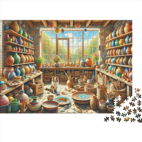 Colorful Pottery Workshop 1000 Teile Puzzle Für Kinder Und Erwachsene Ab 14 Jahren Rich in Detail Holzpuzzle Herausfordernd Denkspiel 1000pcs (75x50cm) von YiWanLiu