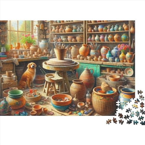 Colorful Pottery Workshop 300 Teile Puzzle Für Kinder Und Erwachsene Ab 14 Jahren Rich in Detail Holzpuzzle Familienspaß Denkspiel 300pcs (40x28cm) von YiWanLiu