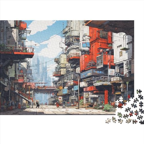 Cyber City 1000 Teile Puzzle Für Kinder Und Erwachsene Ab 14 Jahren Cyberpunk Holzpuzzle Familienspaß Denkspielzeug 1000pcs (75x50cm) von YiWanLiu