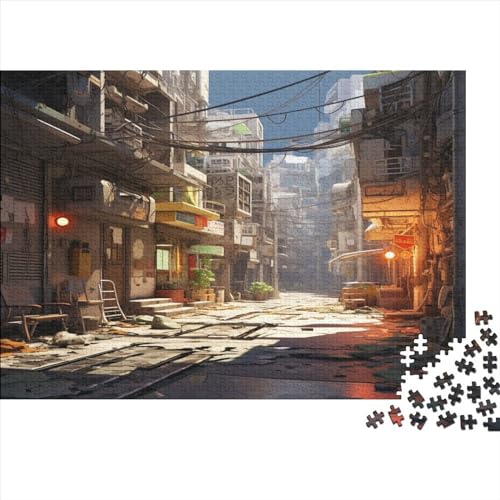 Cyber City 1000 Teile Puzzle Für Kinder Und Erwachsene Ab 14 Jahren Cyberpunk Holzpuzzle Herausfordernd Lernspiel 1000pcs (75x50cm) von YiWanLiu