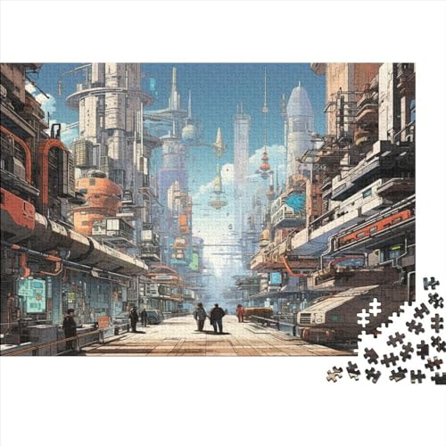 Cyber City 500 Teile Puzzle Für Kinder Und Erwachsene Ab 14 Jahren Cyberpunk Holzpuzzle Familienspaß Denkspiel 500pcs (52x38cm) von YiWanLiu