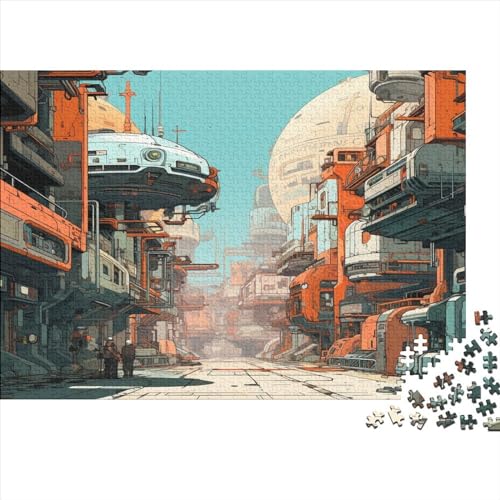 Cyber City 500 Teile Puzzle Für Kinder Und Erwachsene Ab 14 Jahren Cyberpunk Holzpuzzle Herausfordernd Denkspiel 500pcs (52x38cm) von YiWanLiu