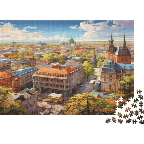 High View City 1000 Teile Puzzle Für Kinder Und Erwachsene Ab 14 Jahren Colorful City Holzpuzzle Familienspaß Lernspiel 1000pcs (75x50cm) von YiWanLiu