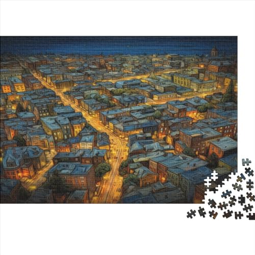 High View City 300 Teile Puzzle Für Kinder Und Erwachsene Ab 14 Jahren Colorful City Holzpuzzle Familienspaß Lernspiel 300pcs (40x28cm) von YiWanLiu