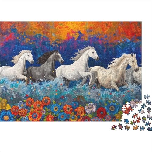 Horse 500 Teile Puzzle Für Erwachsene Holzpuzzle 500pcs (52x38cm) von YiWanLiu