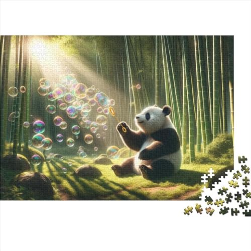 Panda 500 Teile Puzzle Für Erwachsene Cute Animals Holzpuzzle 500pcs (52x38cm) von YiWanLiu