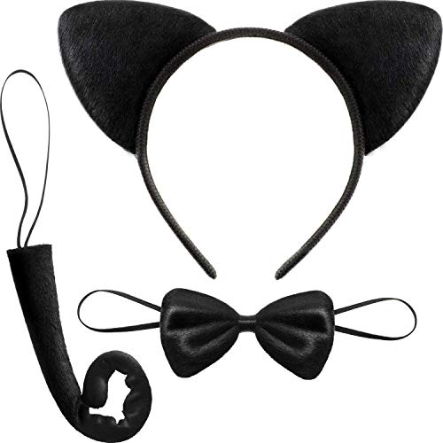Kostüm Party Dekoration Zubehör,Ohren Stirnband Set,Ohren Schwanz Fliege Tier Kleid Set Kostüm Party Dekoration Zubehör von Yiyao