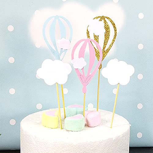 YiYaO Kuchen-Deckel Geburtstags-Party Kuchen-Deckel Wolke Tricolor Heißluftballon - 5 Stück, Rosa, Papier YiYaO Kuchen-Deckel Geburtstags-Party Kuchen-Deckel Wolke Tricolor Heißluftballon - 5 Stück, Rosa, Papier von Sudsty