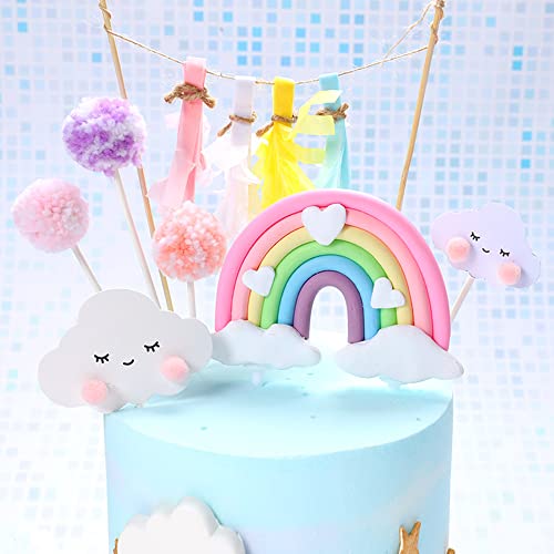 Kuchendeko Cake-Topper Tortendeko Geburtstag Haarball Luftballons Wolken Kuchen Topper für Kinder Mädchen Junge Frauen Hochzeit Andere Party von YiYaO