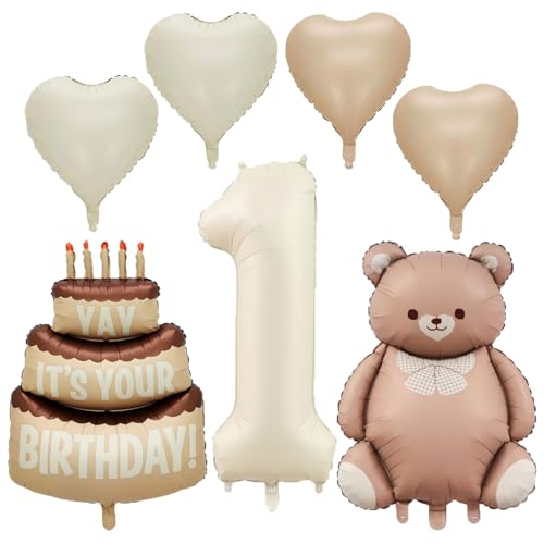 101,6 cm großer Folienballon zum 1. Geburtstag, Bär, Mylar-Ballon für Jungen und Mädchen, Dekoration für den ersten Geburtstag, Babyparty, Tierfeiern, Partyzubehör, Kuchen-Smash-Dekorationen 101,6 cm großer Folienballon zum 1. Geburtstag, Bär, Mylar-Ballon für Jungen und Mädchen, Dekoration für den ersten Geburtstag, Babyparty, Tierfeiern, Partyzubehör, Kuchen-Smash-Dekorationen von YiYou
