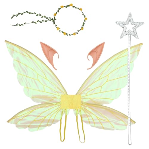 YiZYiF Glitzerige Durchsichtige Elfenflügel Blumenkranz Und Feen Stern Zauberstab Für Maskenball Foto Requisite Goldset Einheitsgröße YiZYiF Glitzerige Durchsichtige Elfenflügel Blumenkranz Und Feen Stern Zauberstab Für Maskenball Foto Requisite Goldset Einheitsgröße von YiZYiF