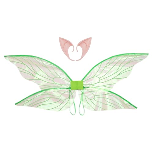 YiZYiF Glitzernde Durchsichtige Blumenfeenflügel Libellenelfenflügel Mit Elfenohren Für Halloweenparty Grün Einheitsgröße YiZYiF Glitzernde Durchsichtige Blumenfeenflügel Libellenelfenflügel Mit Elfenohren Für Halloweenparty Grün Einheitsgröße von YiZYiF