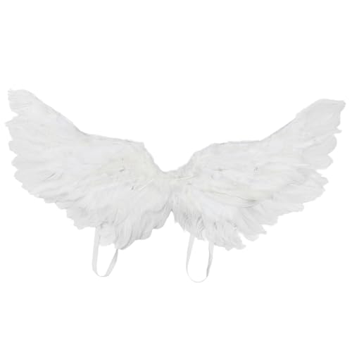 YiZYiF Halloween Engelsflügel Realistische Federflügel Kostümzubehör Für Cosplay Party Weiß 60 * 35cm Einheitsgröße von YiZYiF