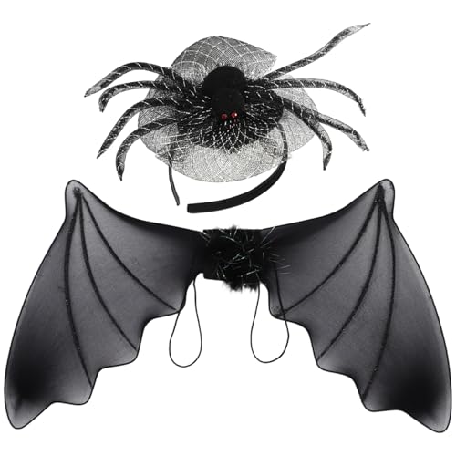YiZYiF Halloween Fledermausflügel Vampirkostüm Flügel Spinnen Stirnband Halloween Cosplay Partyartikel Typ 2 Set Einheitsgröße YiZYiF Halloween Fledermausflügel Vampirkostüm Flügel Spinnen Stirnband Halloween Cosplay Partyartikel Typ 2 Set Einheitsgröße von YiZYiF