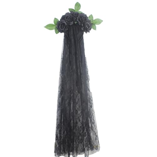 YiZYiF Halloween Gothic Mesh Schleier Stirnband Mexikanische Blume Blumen Braut Krone Für Damen Schwarz Einheitsgröße YiZYiF Halloween Gothic Mesh Schleier Stirnband Mexikanische Blume Blumen Braut Krone Für Damen Schwarz Einheitsgröße von YiZYiF