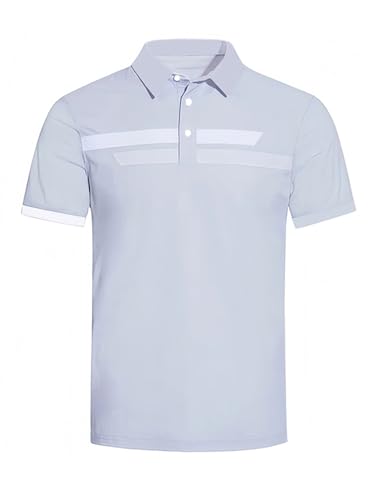 YiZYiF Herren Golfsport-t-shirt Kurzarm Für Sommer: Eisklebermaterial, Elastisch, Gut Atmungsaktiv, Schnell Trocknend Grau 3XL YiZYiF Herren Golfsport-t-shirt Kurzarm Für Sommer: Eisklebermaterial, Elastisch, Gut Atmungsaktiv, Schnell Trocknend Grau 3XL von YiZYiF