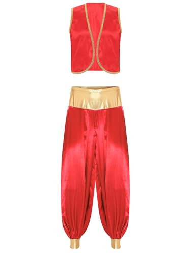 YiZYiF Herren Orient Arabischer Prinz Kostüm Weste Aladdinhose Set Männer Fasching Halloween Kostüm Mottoparty Outfit Burgund&Burgund XXL YiZYiF Herren Orient Arabischer Prinz Kostüm Weste Aladdinhose Set Männer Fasching Halloween Kostüm Mottoparty Outfit Burgund&Burgund XXL von YiZYiF