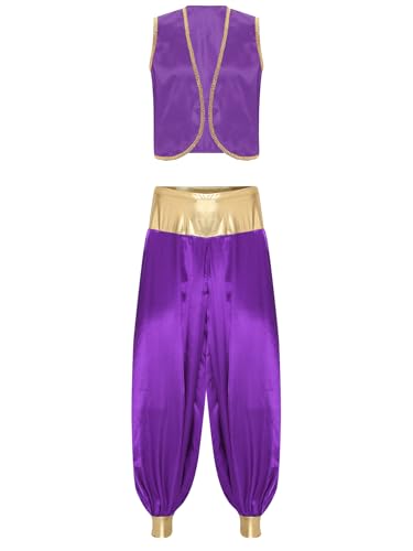 YiZYiF Herren Orient Arabischer Prinz Kostüm Weste Aladdinhose Set Männer Fasching Halloween Kostüm Mottoparty Outfit Dunkelviolett&Dunkelviolett XXL YiZYiF Herren Orient Arabischer Prinz Kostüm Weste Aladdinhose Set Männer Fasching Halloween Kostüm Mottoparty Outfit Dunkelviolett&Dunkelviolett XXL von YiZYiF