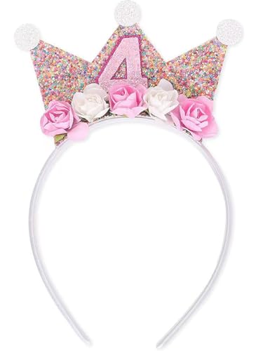 YiZYiF Mädchen Geburtstagskrone Prinzessin Krone Geburtstag Stirnband Mit Blumen Für 2/3/4/5 Jahr Geburtstag Party Rosa C Einheitsgröße YiZYiF Mädchen Geburtstagskrone Prinzessin Krone Geburtstag Stirnband Mit Blumen Für 2/3/4/5 Jahr Geburtstag Party Rosa C Einheitsgröße von YiZYiF