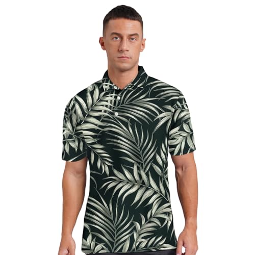 YiZYiF Minimalistisches Herren-golfhemd Mit Knopfverschluss, Karomuster, Umschlagkragen, 3d-digitaldruck, Kurzarm, Locker Und Leger Typ P 3XL von YiZYiF