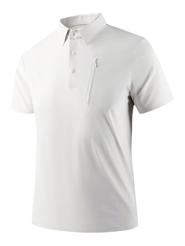 YiZYiF Neues Hochwertiges Herren-Golf-T-Shirt Sommer, Ice-Silk, Umschlagkragen, Nahtlos, Sportlich Und Casual Elfenbein 5XL YiZYiF Neues Hochwertiges Herren-Golf-T-Shirt Sommer, Ice-Silk, Umschlagkragen, Nahtlos, Sportlich Und Casual Elfenbein 5XL von YiZYiF