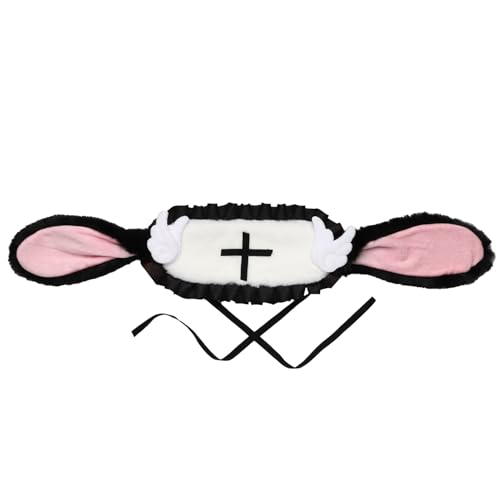 YiZYiF Niedliches Lolita Hasenohr-Haarband mit Clips Plüsch-Ohren-Haarband Mädchenkostüm-Zubehör Schwarz 1 One Size YiZYiF Niedliches Lolita Hasenohr-Haarband mit Clips Plüsch-Ohren-Haarband Mädchenkostüm-Zubehör Schwarz 1 One Size von YiZYiF