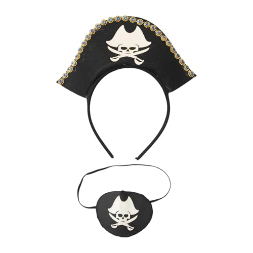 YiZYiF Piratenhut Stirnband Augenklappe Piratenkostüm Zubehör Für Halloween Themen Party Blauer Strass Einheitsgröße YiZYiF Piratenhut Stirnband Augenklappe Piratenkostüm Zubehör Für Halloween Themen Party Blauer Strass Einheitsgröße von YiZYiF