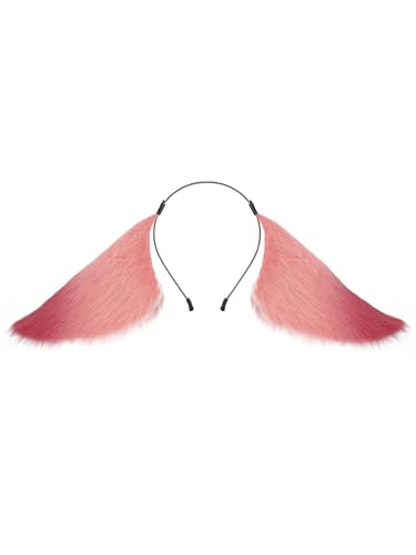 YiZYiF Plüsch-Ohren-Haarreif Plüsch-Ohren-Haarreif Cosplay-Kostüm-Zubehör für Mottoparty Rosa One Size von YiZYiF