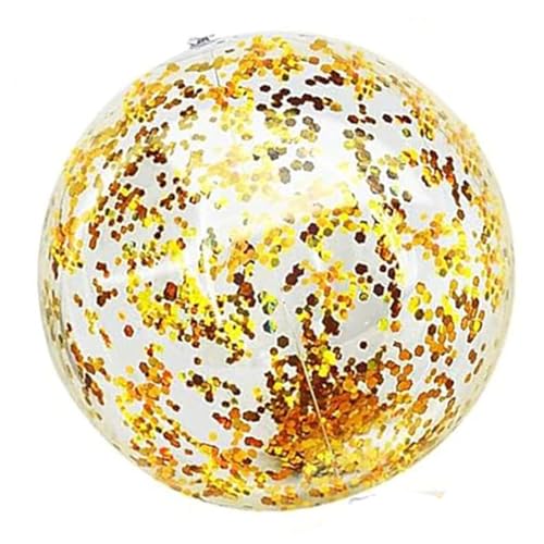 YiZYiF Strandbälle, 12'' 16'' Pailletten Strandbälle für Kinder, Poolspielzeug aufblasbarer Ball für Sommerpartys und Wasserspiele Gold 2 One Size YiZYiF Strandbälle, 12'' 16'' Pailletten Strandbälle für Kinder, Poolspielzeug aufblasbarer Ball für Sommerpartys und Wasserspiele Gold 2 One Size von YiZYiF