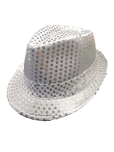 YiZYiF Unisex Erwachsene Kinder Paillettenhut Glitzer Partyhut Karneval Fasching Pailetten Bogart Trilby Hut Disco Jazz Hip Hop Performance Zubehör Silber-Erwachsene One Size YiZYiF Unisex Erwachsene Kinder Paillettenhut Glitzer Partyhut Karneval Fasching Pailetten Bogart Trilby Hut Disco Jazz Hip Hop Performance Zubehör Silber-Erwachsene One Size von YiZYiF