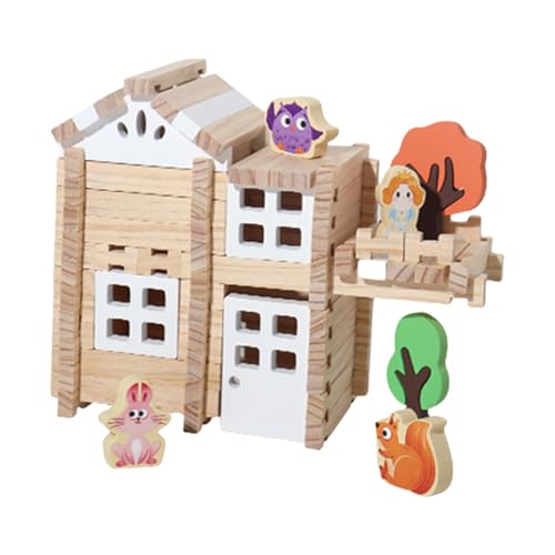 Yianyal Holzbausteine, Holzmodellbausatz,Tragbare interaktive STEM-Bausteine - Hausbauspielzeug, Spielzeugbausteine, intelligentes Holzbauset für Kinder, und Mädchen Yianyal Holzbausteine, Holzmodellbausatz,Tragbare interaktive STEM-Bausteine - Hausbauspielzeug, Spielzeugbausteine, intelligentes Holzbauset für Kinder, und Mädchen von Yianyal