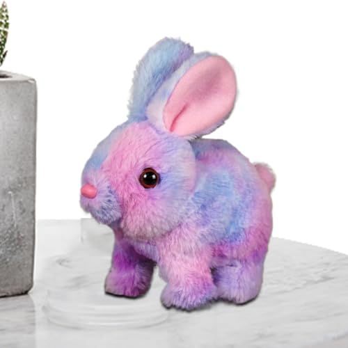 Yianyal Hoping Bunny, Kaninchenspielzeug für Kinder - Simulierte Kaninchenpuppe hüpfte Hasenspielzeug,Interaktive Plüschfiguren, Springen, zuckende Nase, wackelnde Ohren, Hoping Robotertier zum von Yianyal