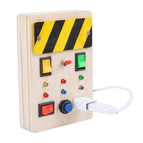Busy Board Montessori Toys for Toddler 1 2 3 4 5 Years Old Boy Girls Wooden Learning Busy Board Toy with LED Light Buttons Switch Sensory Activity Board Game von Yidoo