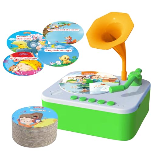 Yidueace Kinder Grammophon Plattenspieler,Kinder Phonograph Geschichten Musikspieler | Früherziehung Sinnesentwicklung Geschichtenerzähler Für 3+ Jahre Mädchen von Yidueace