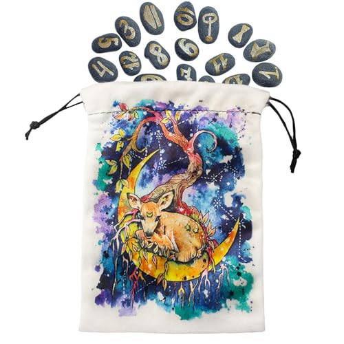 Yidueace Tarot Beutel | Aufbewahrungsbeutel Für Tarotkarten Mit Zugband,Doppelseitig Bedruckt Aufbewahrung für Transport Reisen Camping Garten Küche Wohnheim Klassenraum Büro Schrank von Yidueace