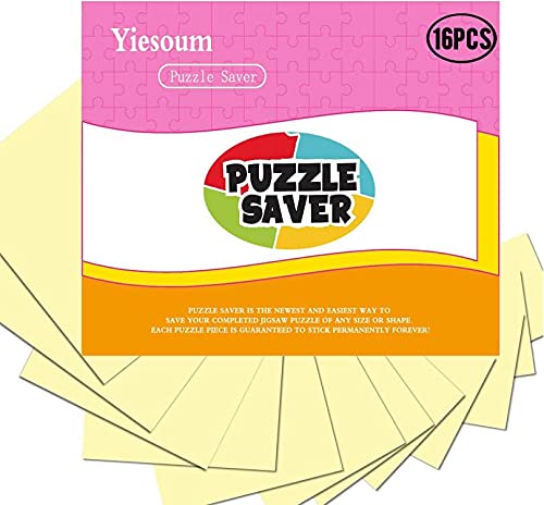 Yiesoum 16 Super Puzzle Kleber Transparent, Saver, Folie Selbstklebend, Kann Puzzle Fixieren, Optimal für 2 x 1000 Teile oder 4 x 500 Teile (16) von Yiesoum