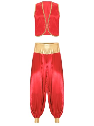Yiesvsov Arabischer Prinz Kostüm Orientalischer Mann Kostüm Mittlerer Osten Glänzende Weste Offen Weite Hose Halloween Karneval Bühne Burgund Burgund XXL Yiesvsov Arabischer Prinz Kostüm Orientalischer Mann Kostüm Mittlerer Osten Glänzende Weste Offen Weite Hose Halloween Karneval Bühne Burgund Burgund XXL von Yiesvsov