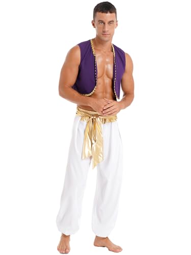 Yiesvsov Arabisches Indisches Herrenkostüm Wettbewerbsperformance Top Ärmelloses Tanktop Hose Mit Gürtel Halloween Karneval Maskerade Kostüm Gold M Yiesvsov Arabisches Indisches Herrenkostüm Wettbewerbsperformance Top Ärmelloses Tanktop Hose Mit Gürtel Halloween Karneval Maskerade Kostüm Gold M von Yiesvsov