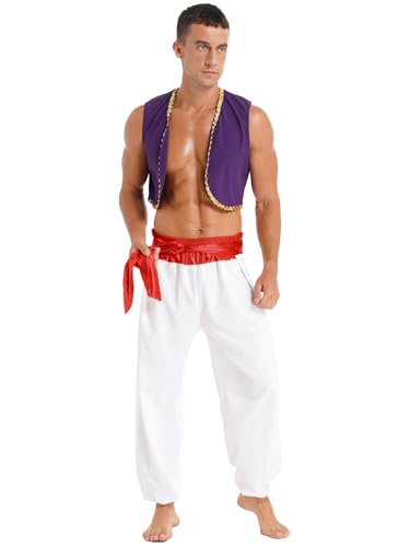 Yiesvsov Arabisches Indisches Herrenkostüm Wettbewerbsperformance Top Ärmelloses Tanktop Hose Mit Gürtel Halloween Karneval Maskerade Kostüm Rot M Yiesvsov Arabisches Indisches Herrenkostüm Wettbewerbsperformance Top Ärmelloses Tanktop Hose Mit Gürtel Halloween Karneval Maskerade Kostüm Rot M von Yiesvsov