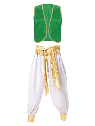 Yiesvsov Arabisches Prinz Kostüm Für Herren Set Teile Offene Weste Ohne Ärmel Elastische Hose Mit Patchwork Karneval Halloween Fest Kostüm Cosplay Grün Weiß XL Yiesvsov Arabisches Prinz Kostüm Für Herren Set Teile Offene Weste Ohne Ärmel Elastische Hose Mit Patchwork Karneval Halloween Fest Kostüm Cosplay Grün Weiß XL von Yiesvsov