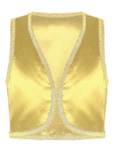 Yiesvsov Arabisches Prinz Kostum Arabische Weste Indische Arabische Weste Offene Front Für Kinder Jungen Jacke Kostüm Halloween Karneval Maskerade Spiel Gelb 134-140 Yiesvsov Arabisches Prinz Kostum Arabische Weste Indische Arabische Weste Offene Front Für Kinder Jungen Jacke Kostüm Halloween Karneval Maskerade Spiel Gelb 134-140 von Yiesvsov