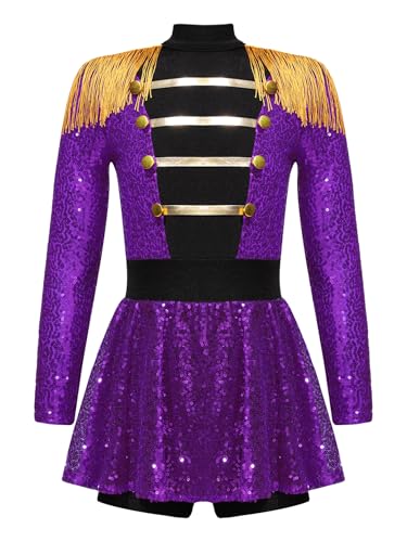 Yiesvsov Bambina Bodysuit Von Domatrice Circa Mit Quasten Mädchen Band Kostüm Halloween Karneval Bühnenperformance Kostüm Lila 170-176 Yiesvsov Bambina Bodysuit Von Domatrice Circa Mit Quasten Mädchen Band Kostüm Halloween Karneval Bühnenperformance Kostüm Lila 170-176 von Yiesvsov