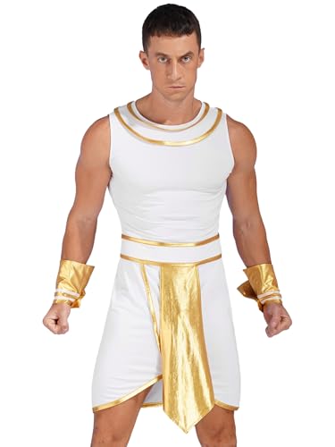 Yiesvsov Herren Antikes Ägypten Kostüm Griechisch Römisch Kleid Ohne Ärmel Mit Manschetten Bühnenaufführung Kostüm Halloween Karneval Cosplay Maske Weiß L Yiesvsov Herren Antikes Ägypten Kostüm Griechisch Römisch Kleid Ohne Ärmel Mit Manschetten Bühnenaufführung Kostüm Halloween Karneval Cosplay Maske Weiß L von Yiesvsov